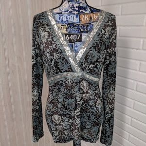 Sheer long sleeve top/blouse